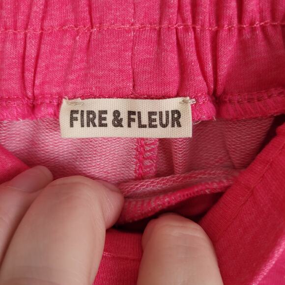 New Fire and Fleur womens pink drawstring athletic jogger shorts size Small - Picture 3 of 7